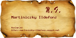 Martiniczky Ildefonz névjegykártya
